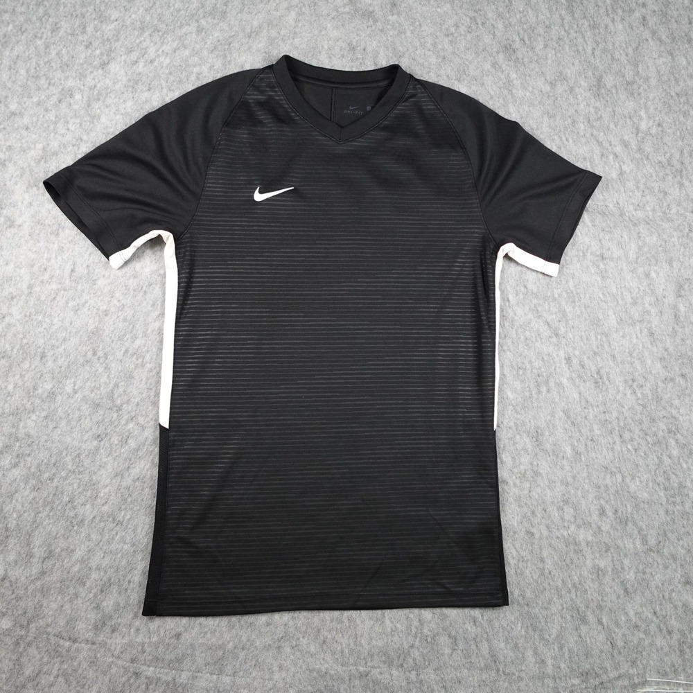 Nike Shirt Mens Small Black Dri Fit Tiempo Premier Football Soccer Jersey